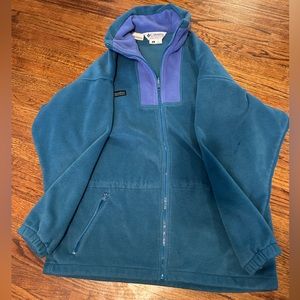VINTAGE Columbia Jacket Womens Medium M Blue Fleece Full Zip Comfort